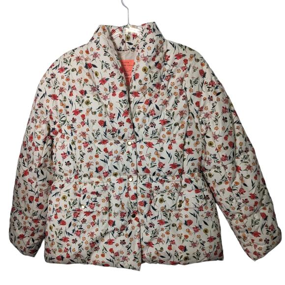 J.Crew Signature Alps Puffer Jacket Vintage Floral Cream PrimaLoft S NWT - Picture 1 of 13
